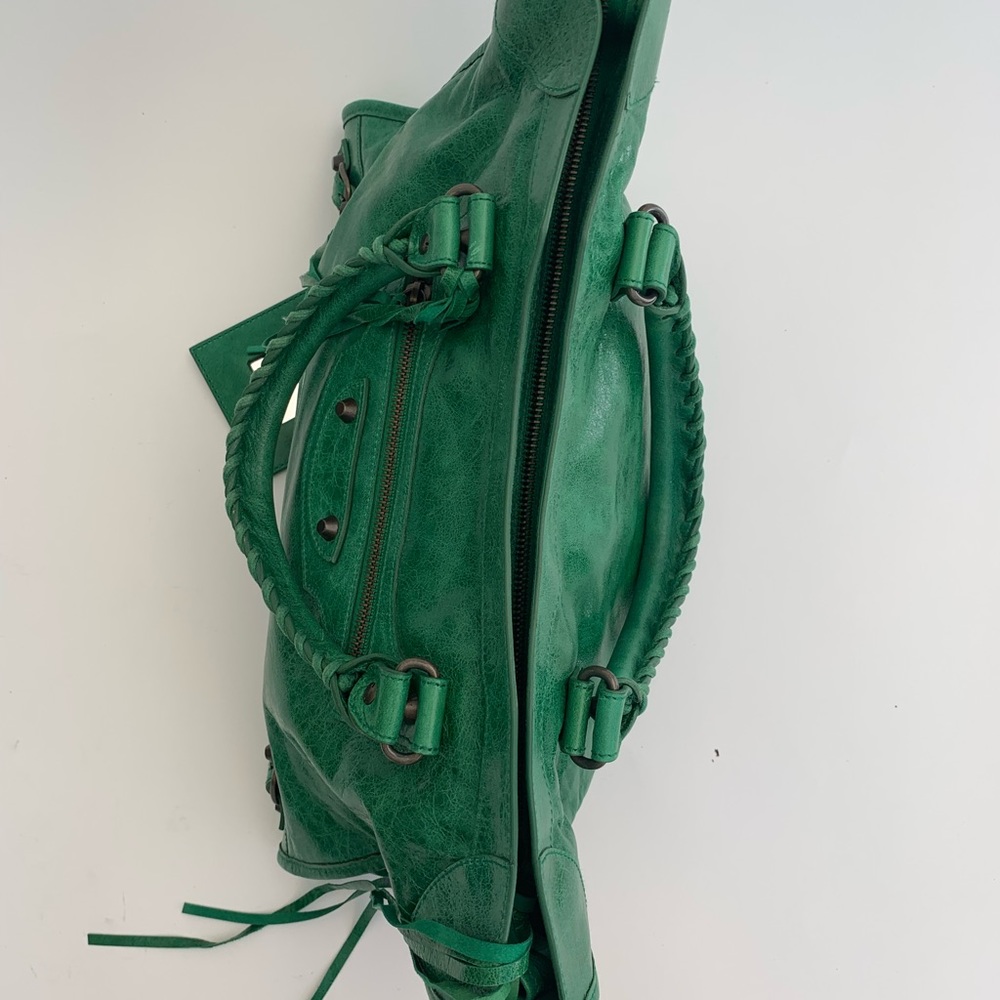 Balenciaga Green Classic City Leather Tote Bag - Picture 7 of 8